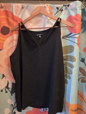 Studio Y Black V-Neck Double-Strap Camisole